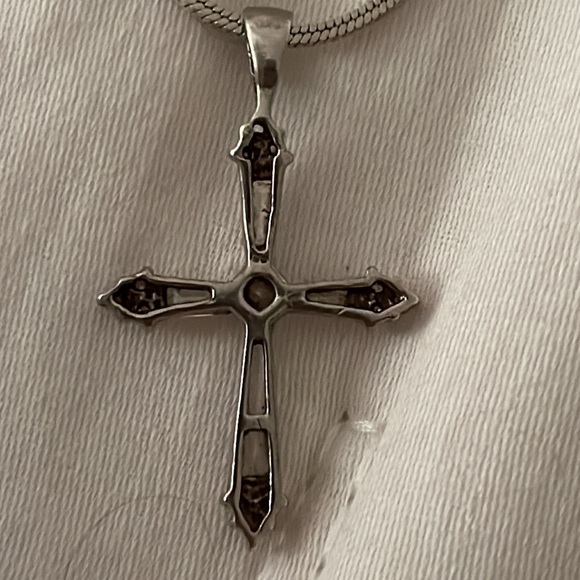 Gorgeous Silver Chain w Sterling CrossCZ Bagets Diamonds/929 FAS Expensive chain - Picture 5 of 11